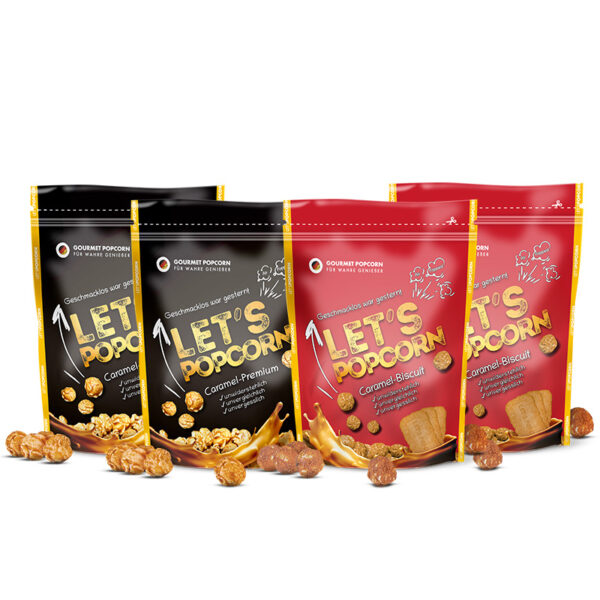 Let's Popcorn - 2x Caramel Premium - 2x Caramel Biscuit - PowerPack - 2x2