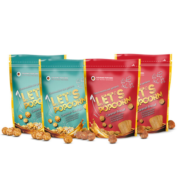 Let's Popcorn - 2x Caramel Biscuit - 2x Caramel SeaSalt - PowerPack - 2x2