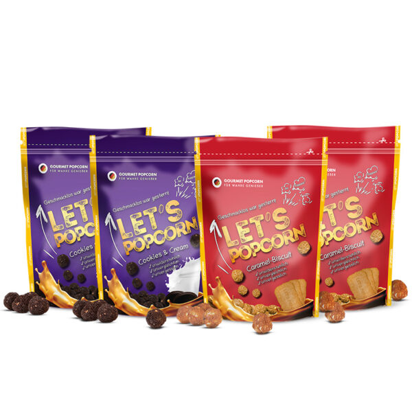 Let's Popcorn - 2x Cookies and Cream - 2x Caramel Biscuit - PowerPack - 2x2