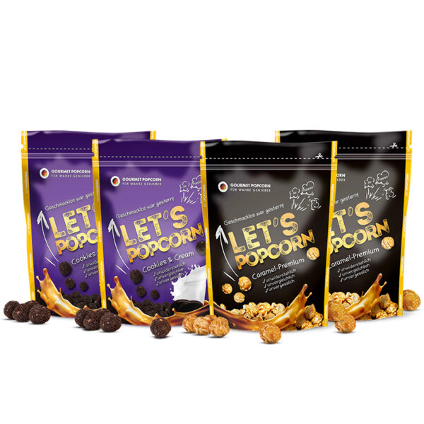 Let's Popcorn - 2x Cookies and Cream - 2x Caramel Premium - PowerPack - 2x2